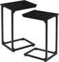 AMHANCIBLE C Shaped Side Table, End Tables Living Room Set of 2, Slide Under Couch Table for Sofa, TV Trays for Bedroom, Small Space, Black, HET02CBK