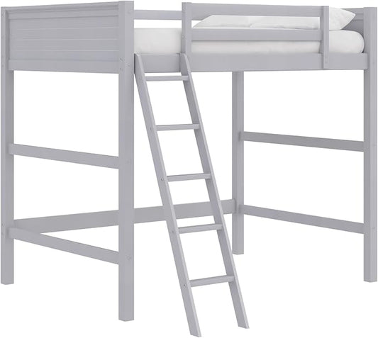 Dorel Living Denver Bed for Kids, Full Size Wood Frame, Gray Loft