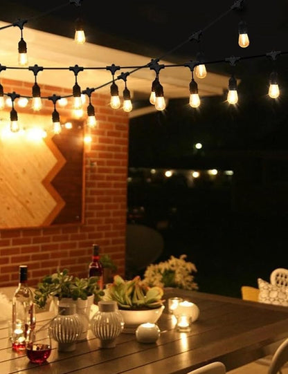 Svater Outdoor Led String Lights 75 FT, Patio Lights for Outside with 26pcs S14 Shatterproof Bulbs, IP65 Waterproof Commercial Grade Market Light, 1 Watt E26 Dimmable 2700K Warm White