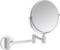 Amazon Basics Wall Mount Round Vanity Magnifying Bathroom Mirror, 1X/5X Magnification, 12.8"L x 10"W, Chrome