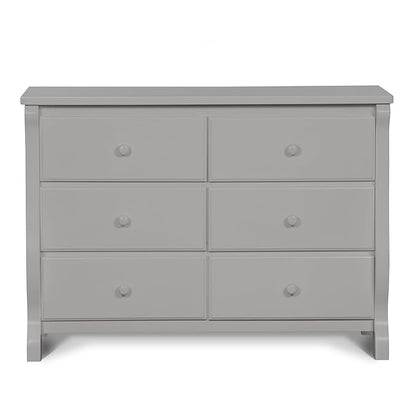 Delta Children Universal 6 Drawer Dresser with Interlocking Drawers - Greenguard Gold Certified, Grey