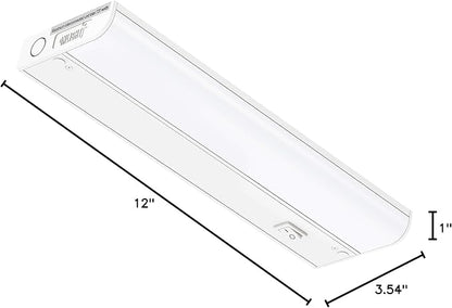 GETINLIGHT 12-inch Hardwired Only LED Under Cabinet Lighting, Soft White(3000K), Dimmable, Matte White Finished, ETL Listed, IN-0201-11-WH