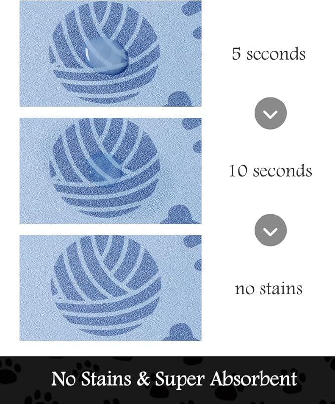 Pet Feeding Mat-Absorbent Dog Mat for Food and Water Bowl-No Stains Quick Dry Water Dispenser Mat-Dog Accessories Pet Supplies-Bowl for Messy Drinkers（Bone,16"x24"-Mewly Pet