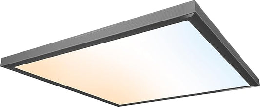 Ultralux 2x2 ft Surface Mount Ceiling Light Panel – Slim, Edge Lit, Flush Mount Flat Panel for Kitchen, Home & Office - TRIAC Dimmable, 3CCT Adjustable Color Temperature (Matte Black, 1 Pack)