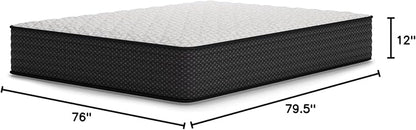 Signature Design by Ashley Limited Edition Firm 12 Inch Hybrid Mattress with Gel Memory Foam and Edge Support for Cool Sleep and Pressure Relief, King, Fiberglass Free, Mattress In A Box
