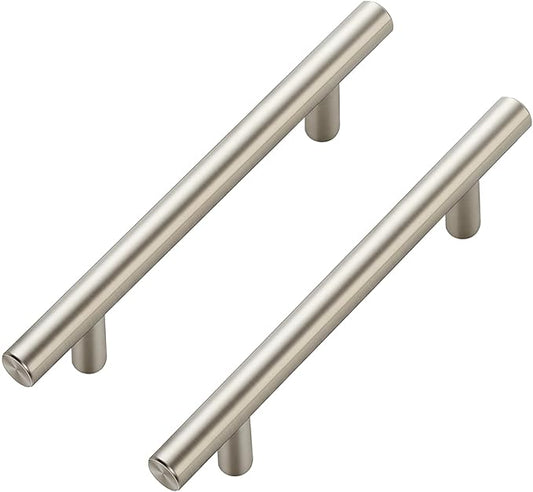 JOY DECOR 45 Pack Cabinet Handles, Brushed Nickel Cabinet Pulls, 4 in Hole Center Kitchen Cabinet Handles, Stainless Steel T Bar Handles for Dresser Drawers