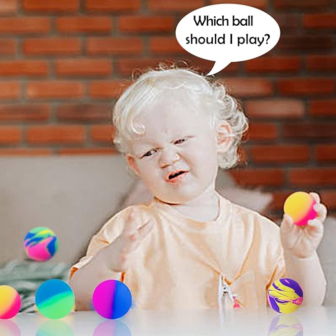 PET SHOW 20Pcs 1.2 Inch Cat Toy Bouncy Balls Interactive Kitten Bouncing Ball for Indoor Cats Pet Birthday Gift Colorful Chase Rubber Ball with High Elasticity Boys-Mewly Pet