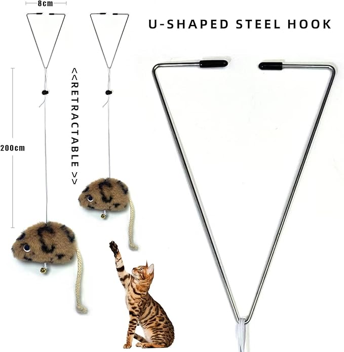 Cat Toys for Indoor Cats,Interactive Door Hanging Cat Toys Attached with Catnip/Feathers/Birds/Mouse Toys for Cats/Kitten Toys(3 Pack)-Mewly Pet