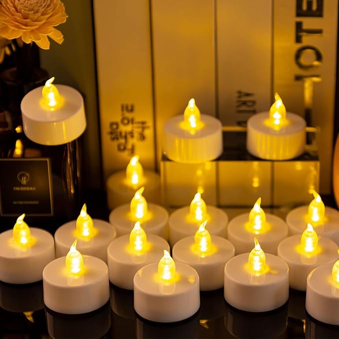 LED Tea Lights Candles- 150PACK Warm Yellow Flameless Candles Realistic and Bright Flickering Long Lasting 200Hours for Holiday Celebration,Party,Home Decoration Warm Yellow,Battery Operated