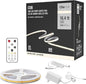 16.4ft COB Led Strip Light with Remote, 4000K Dimmable Bright Led COB Strip Light, White Continuous Led Strip Light for Mirror, Stair, Cabinet, Room