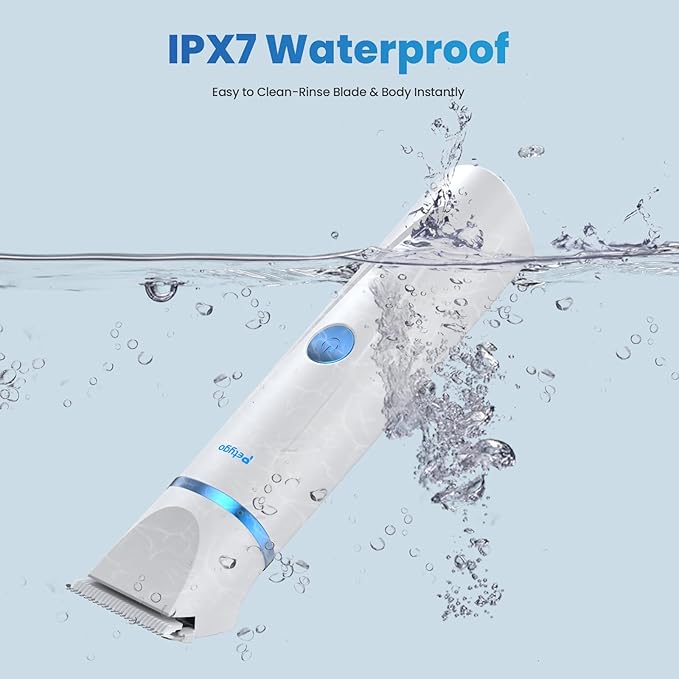 3-in-1 Dog & Cat Grooming Kit - Rechargeable Cordless Pet Hair Clippers with Nail Grinder & Paw Trimmer & 5 Guide Combs, Low Noise Dog Clippers for Grooming Small Medium Pets-Mewly Pet