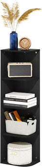 Furinno Pasir 4-Tier Corner Open Shelf Bookcase, Blackwood