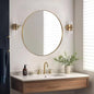 ANDY STAR Gold Round Mirror, 36’’ Brushed Gold Circle Bathroom Mirrors in Stainless Steel Metal Frame 1" Deep Set Design
