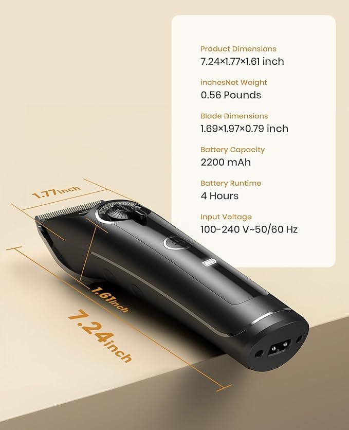 oneisall Dog Clippers for Grooming Doodles Poodles Thick Curly Hair,Low Noise Heavy Duty Dog Grooming Kit with Detachable Metal Blades-Mewly Pet