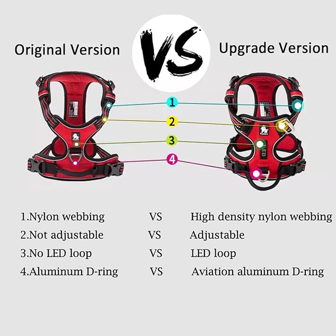 TRUE LOVE Dog Harness No Pull Nylon Reflective Pet Harness Adjustable Comfortable Control Step-in Brilliant Colors Truelove TLH56512-Mewly Pet