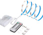 Battery Powered Strip Lights White with Remote, 3.3FT Led Strip Light with 8 Modes, Dimmable, Timer, Self-Adhesive, Cuttable, Waterproof