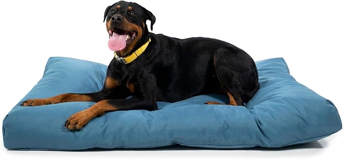 K9 Ballistics Tough Rectangle Pillow XL Dog Bed - Removable Cover, Washable, Durable & Water Resistant Dog Bed Made for X-Large Dogs 54"x38", Blue Quartz-Mewly Pet