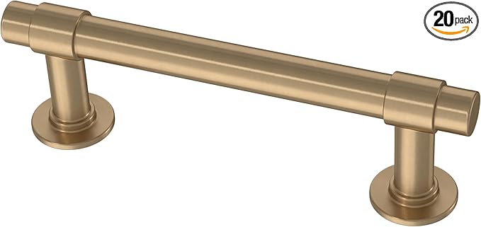 Franklin Brass Bar (20-Pack) Cabinet Handles 3" Hole Center Pulls | Champagne Bronze Hardware Kitchen Door, Drawers, Dressers, Furniture P29520K-CZ-B2