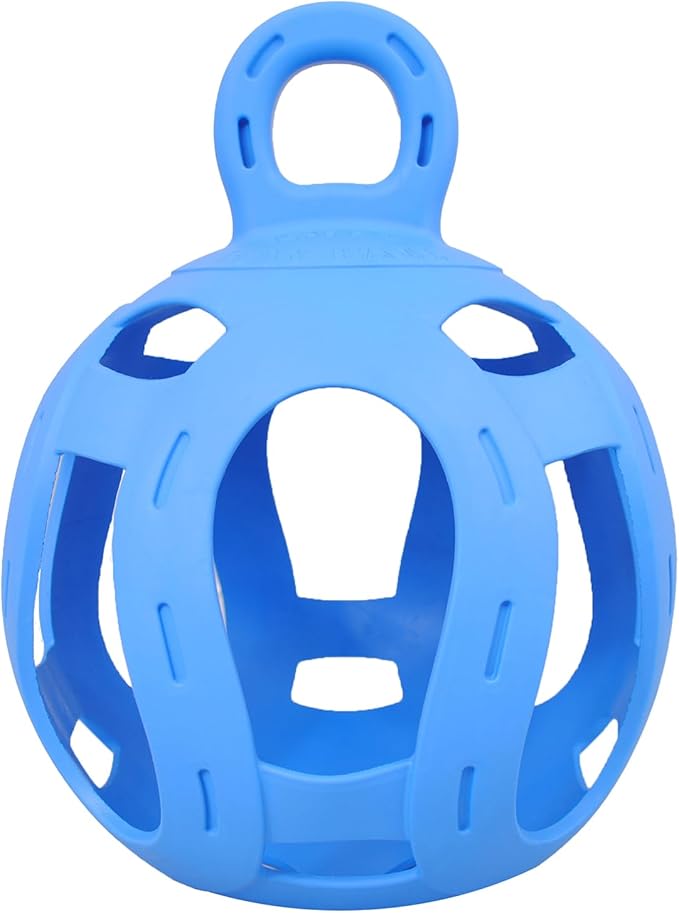 Horsemen's Pride Jolly Hay Ball Stall Toy for Horses, Blue, 8"-Mewly Pet