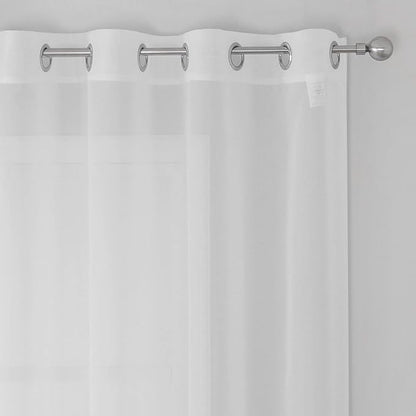 KEQIAOSUOCAI Pure White Sheer Curtains for Windows 63 inch Length - Grommet Voile Textured Soft & Lightweight Window Dressing for Bedroom Decor,W54 x L63, 2 Pieces
