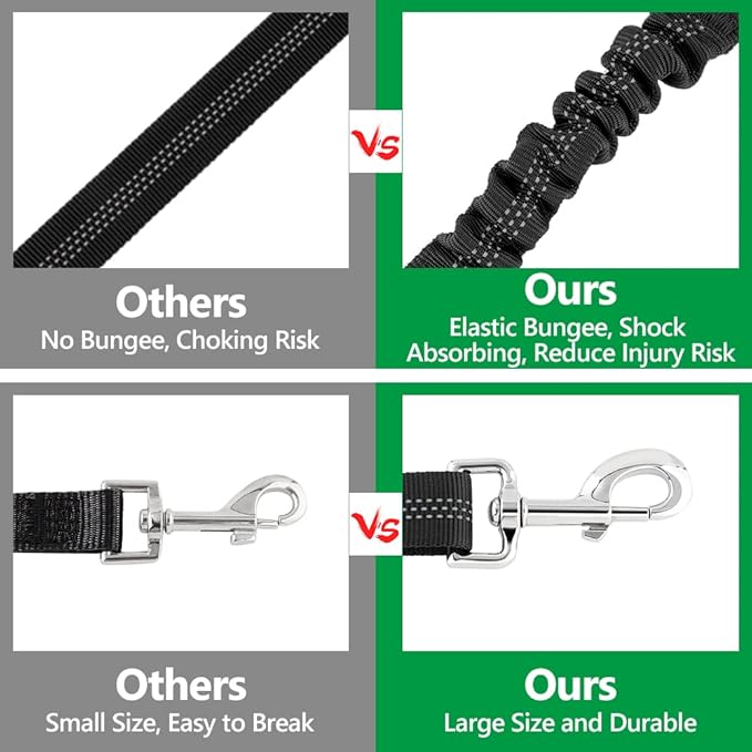 Plutus Pet Dog Seat Belt for Car Headrest, Reflective and Adjustable Restraint with Elastic Bungee for Safety, Vehicle Seatbelt Harness for Small Medium Large Dogs and Cats-Mewly Pet