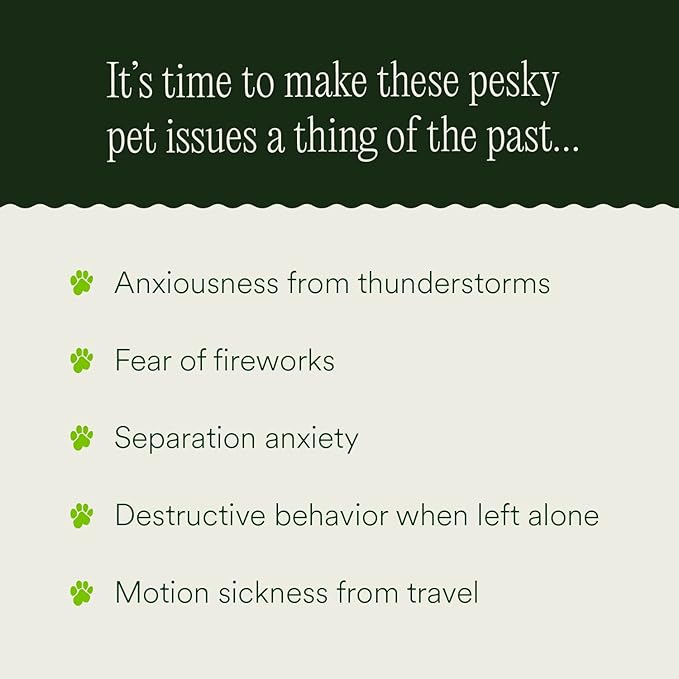 pawTree Chillax - Natural Calming Hemp Chews for Dogs and Cats - Formula to Relieve Stress and Tension; Ease Travel, Separation Anxiety and Soothe Fear - Small Soft Chews (60 Count)-Mewly Pet