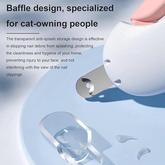 Pett Nail Clipper for Cats - Gentle Round-Hole Trimmer with Dust Storage | Adjustable Size & Hidden Nail File | Pet Grooming Tool for Safe & Loving Care (Pink)-Mewly Pet