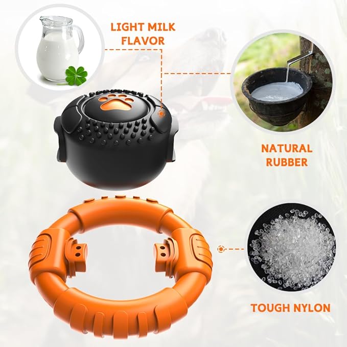 Dog Toys for Aggressive Chewers Large Medium Small Breed Indestructible Durable Tough Squeaky Dog Chew Toys to Keep Them Busy Nylon Rubber Interactive Dog Toys-Mewly Pet