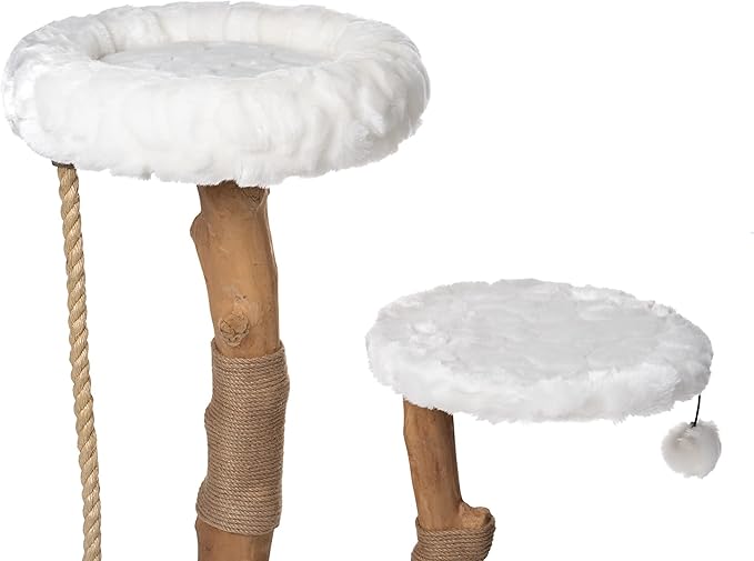 Mau Lifestyle Luxury Cat Tree: Modern Cat Condo & Luxury Wood Cat Tower; Natural Branch Scratching Tree & Cat Condo; Cat Gifts by Mau-Mewly Pet