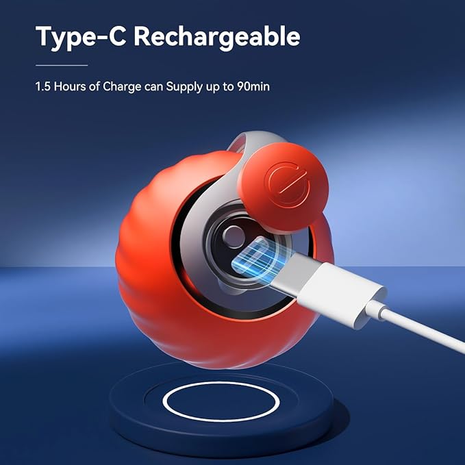 Interactive Cat Toys for Indoor Cats, Rechargeable Moving Cat Ball with Feather Tail, 2 Speeds Automatic Kitten Toys for Bored Indoor Cats,Motion Activated Rolling Ball Toys (Orange)-Mewly Pet