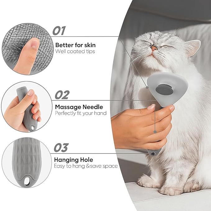 Namylya Cat Brush for Shedding & Grooming – Slicker Brush for Dogs and Cats with Long Hair – Removes Tangles, Mats & Loose Fur-Mewly Pet