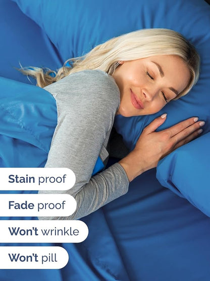 Extra Deep Queen Sheet Set - 6 Piece Breathable & Cooling Sheets - Hotel Luxury Bed Sheets Set - Easy & Secure Fit - Soft, Wrinkle Free & Comfy Sheets Set - Royal Blue Sheet Set w/Extra Deep Pockets