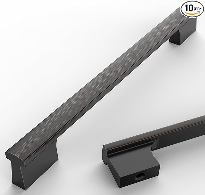 Asidrama 10 Pack 6.3 Inch(160mm) Oil Rubbed Bronze Kitchen Cabinet Handles, Cabinet Pulls Kitchen Cabinet Hardware for Cupboard Drawer Pulls