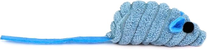 CHIWAVA 27PCS 2" Striped Shaggy Cat Toy Mice with Rattle Assorted Small Mouse Interactive Play for Indoor Cats Mix Color-Mewly Pet