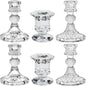 Glass Candlestick Holders Set of 6, Taper Candle Holder for Wedding Festival Christmas Party Valentine's Decor, Table Centerpieces