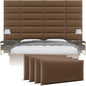 Vänt Upholstered Wall Panels - King/Cal King Size Wall Mounted Headboards - Vintage Leather Cognac - Twin/King - Set of 4 Panels (Each Individual Panel 39"x11.5")