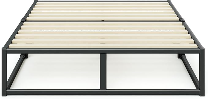 Zinus Joseph 14 Inch Platform Bed Frame, Wood Slat Support, No Box Spring Needed, Eco Friendly WonderBox(TM) Packaging, Easy Assembly, Black, Full