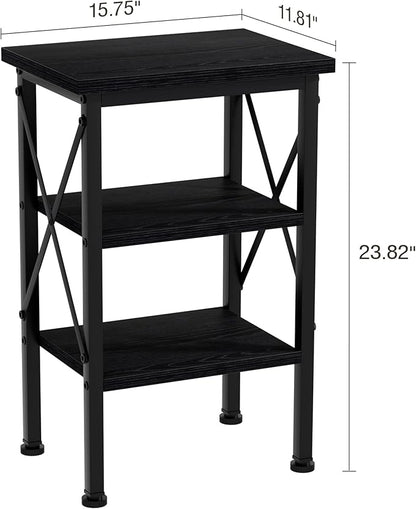 VECELO Modern Nightstands X-Design Side End Table Night Stand with Storage Shelf for Bedroom,Living Room,
