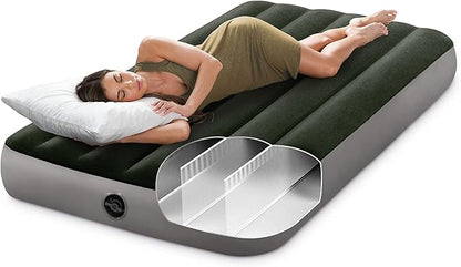 Intex 64107E Dura-Beam Standard Prestige Air Mattress: Fiber-Tech - Twin Size - 10in Bed Height - 300lb Weight Capacity - Pump Sold Separately