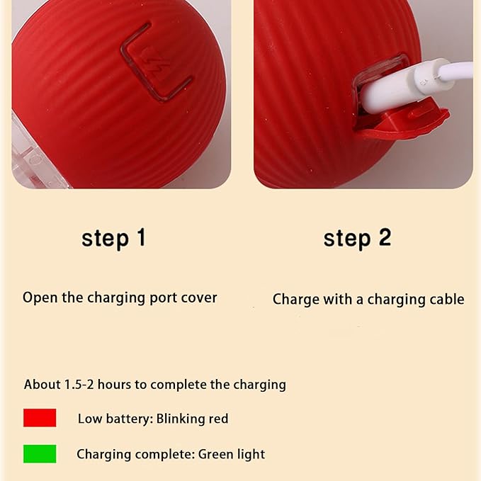 Interactive Cat Toy Ball for Indoor Cats - 3-Speed Smart Rolling Ball with Flashing Lights, USB Rechargeable Automatic Motion Kitten Toys for Bored Adult Cats & Playful Kittens-Mewly Pet