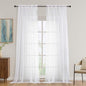 OVZME White Bedroom Curtains 96 Length for Farmhouse, 59 Inch Extra Wide Light Filtering Voile Drapes Light Airy Window Decor for Patio Door Living Room Bedroom Dining, 59Wx96L Inches