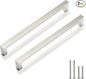 Cabinet Pulls Brushed Nickel Cabinet Handles Square Drawer Pulls, 2 Pack 8-4/5 Inch Stainless Steel Kitchen Door Cupboard Cabinet Handles, Cabinet Hardware Drawer Handles, 224mm Hole Centers
