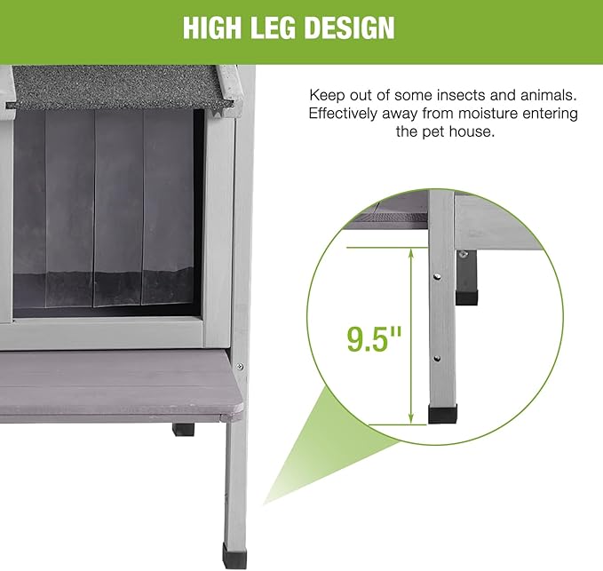 GUTINNEEN Insulated Outdoor Cat House with Triple-Layer Design - Weatherproof Cat Shelter with All-Round Insulated Foam Liner, Elevated Base & Escape Doors for Feral/Stray Cats (Winter-Ready)-Mewly Pet