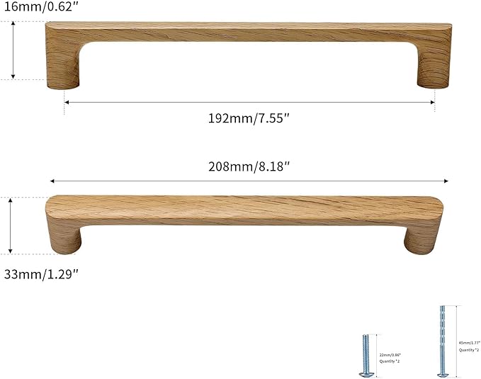 Burlywood Round 7-1/2in 6 pcs Wooden Drawer Pulls Handle pulls for cabinets Kitchen Cabinet Drawer pulls Cabinet Door Pull