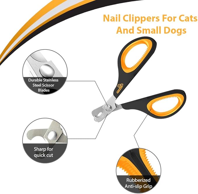 Cat Nail Clipper - Professional Cat Claw trimmer & Cat Claw Clipper - Cat Nail Trimmers Suits All Small Animals such as Dogs, Cats, Puppies, Kittens, Birds, Hedgehogs, ferrets, rabbits, hamsters ..-Mewly Pet