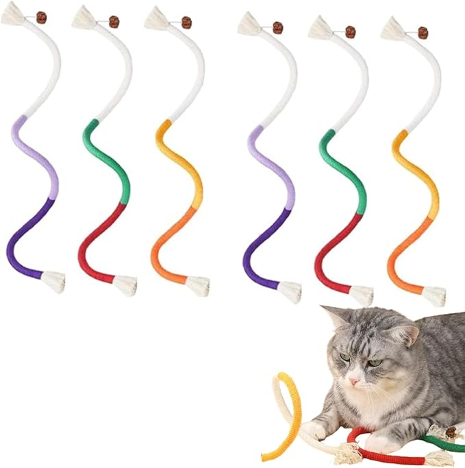 Celery Pets Cat Chew Rope,Catnip-Infused Organic Cotton Chew Rope Toys for Cats, Soft & Safe Dental Chew Toys for Indoor Cats, Self-Play and Teeth Cleaning (6PCS)-Mewly Pet