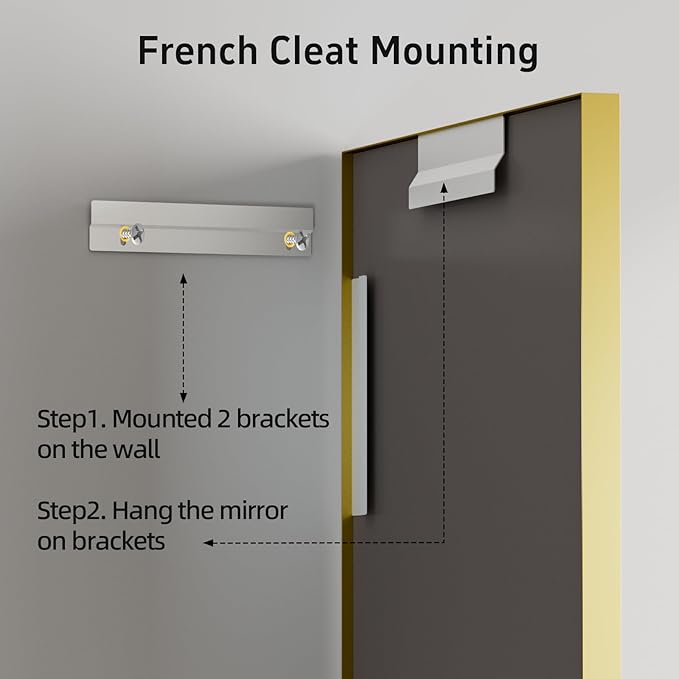 16x24 inch Gold Bathroom Mirrors for Over Sink, Metal Framed Wall Rectangle Mirror, Small Modern Bathroom Vanity Mirror, HD Tempered Glass Wall Mirror(Horizontal/Vertical)
