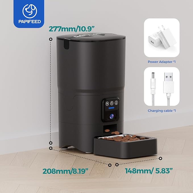 Automatic Cat Feeder,Camera 1080P HD - 6L Pet Feeder, 2.4/5G WiFi Smart App Control, Bluetooth Assist Link,Wide-Angle Lens,Automatic Feeder for Small and Medium-Sized Pets-Mewly Pet