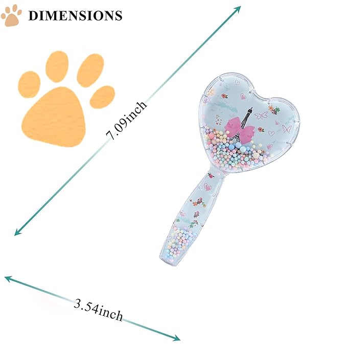 Small Dog Brush, Soft Dog Grooming Comb for Shih Tzus, Yorkies, Maltipoos, Maltese, Love Shape Puppy Massaging Pet Hair Brush, Cat Brush, for Small Dogs Cats of All Hair Types (Sky Blue)-Mewly Pet