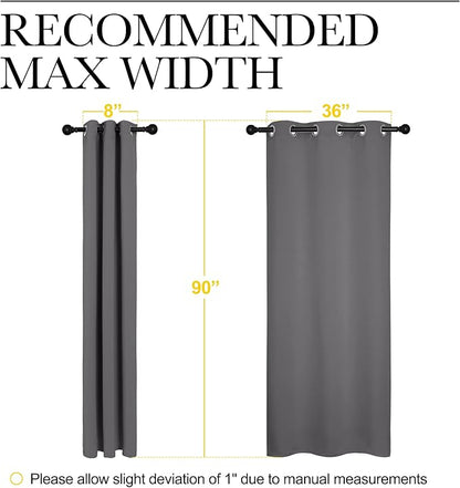 NICETOWN Thermal Insulated Blackout Curtains - Grommet Top Window Treatment Drapes for Hall (2 Panels, W42 x L90 inches, Grey)